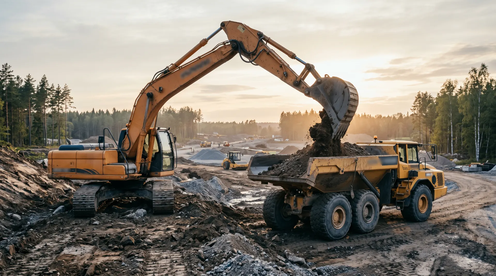 Machine operator using the Pinpointer app in an excavator cab
